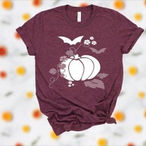 Unisex Pumpkin falling leaves Autumn Halloween Tee